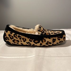 NIB UGG Ansley Slippers leopard calf hair size 7